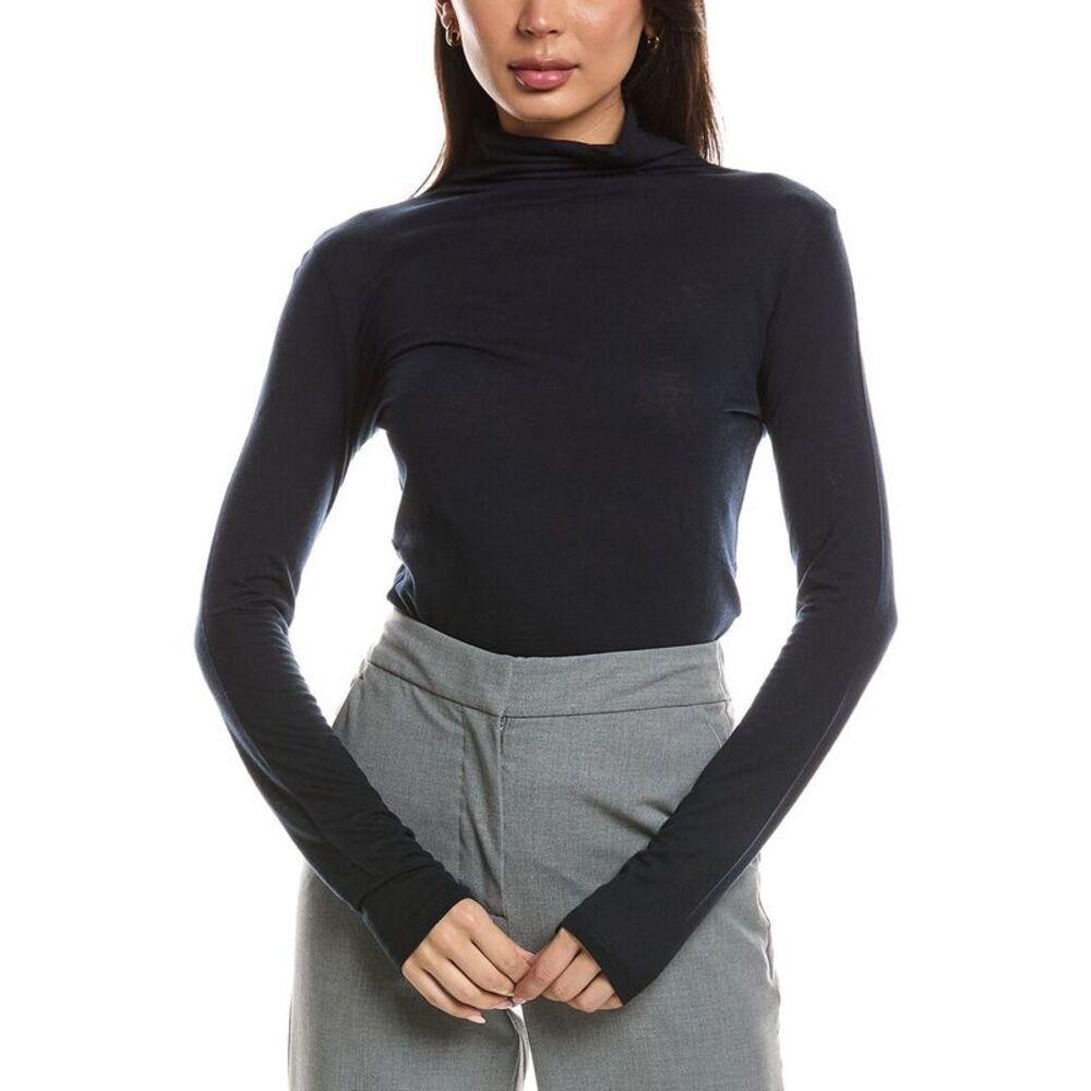 Hugo Boss Womens  Elavu Wool-Blend Top, Blue